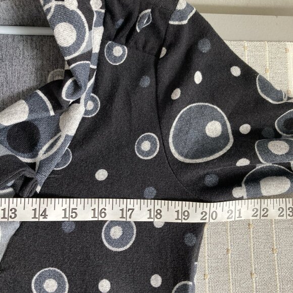 Reborn Dress Black Abstract Geometric Artsy Polka Dot Print Long Sleeve Large - Picture 7 of 11